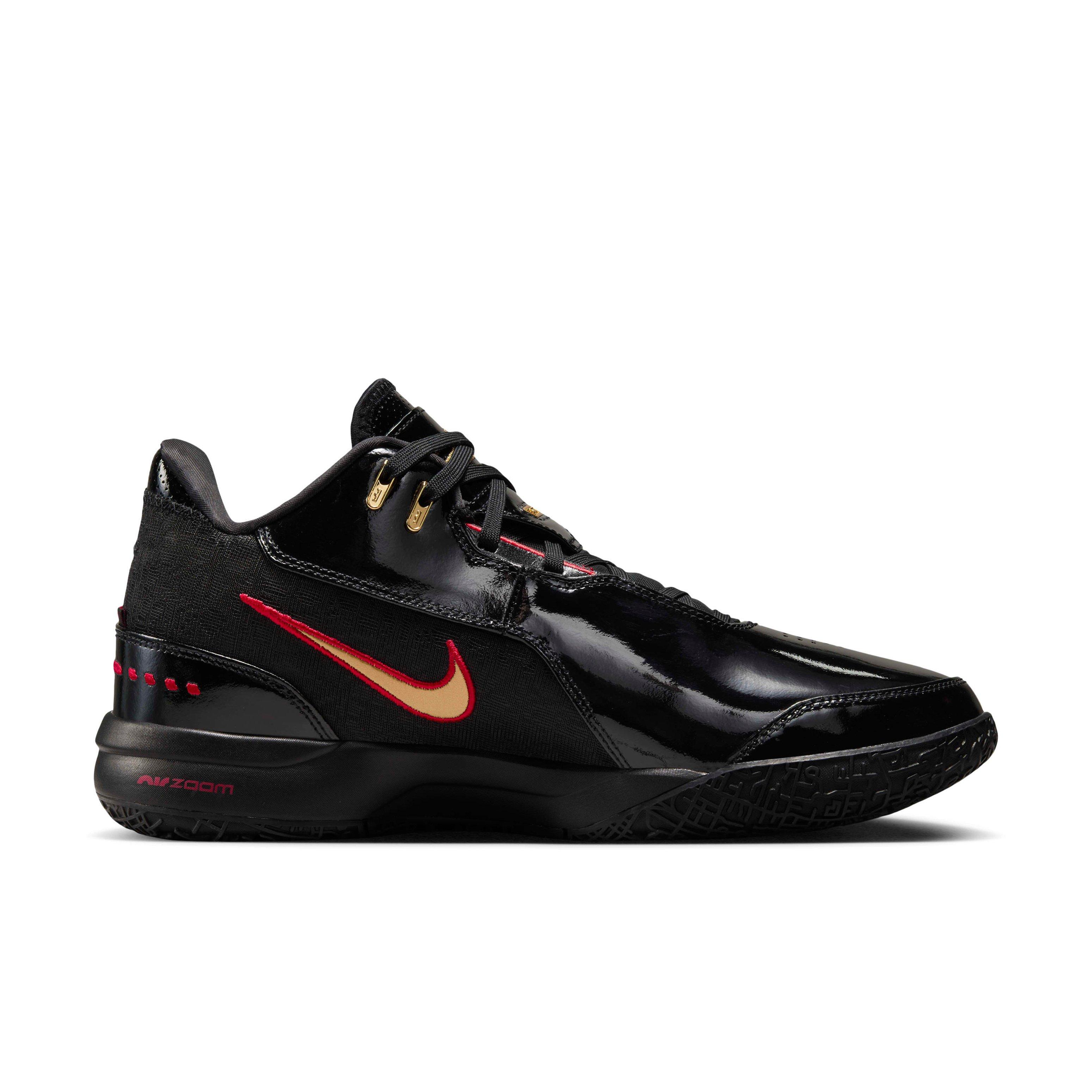 Nike LeBron NXXT Gen AMPD Black University Red Metallic Gold Men s Basketball Shoe Hibbett